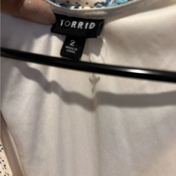 Torrid Cream and Blue Floral Maxi Dress - Picture 7 of 7